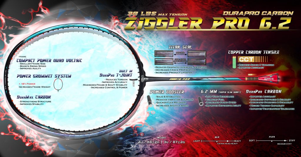 Vợt cầu lông Apacs Ziggler Pro 6.2 (4U